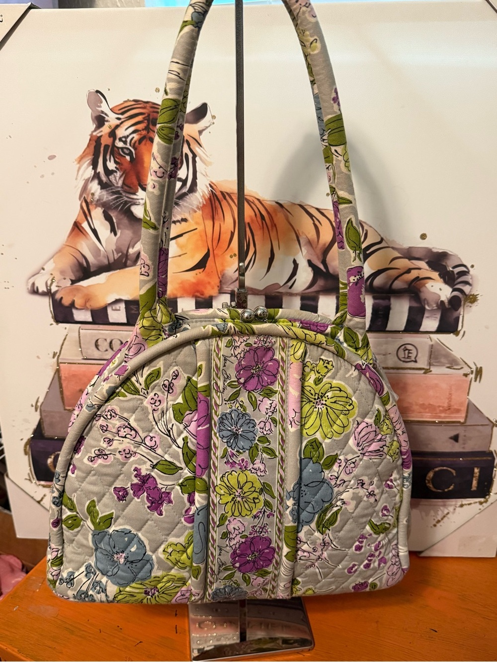 Vera Bradley Eloise Watercolor Kisslock Shoulder Bag EUC